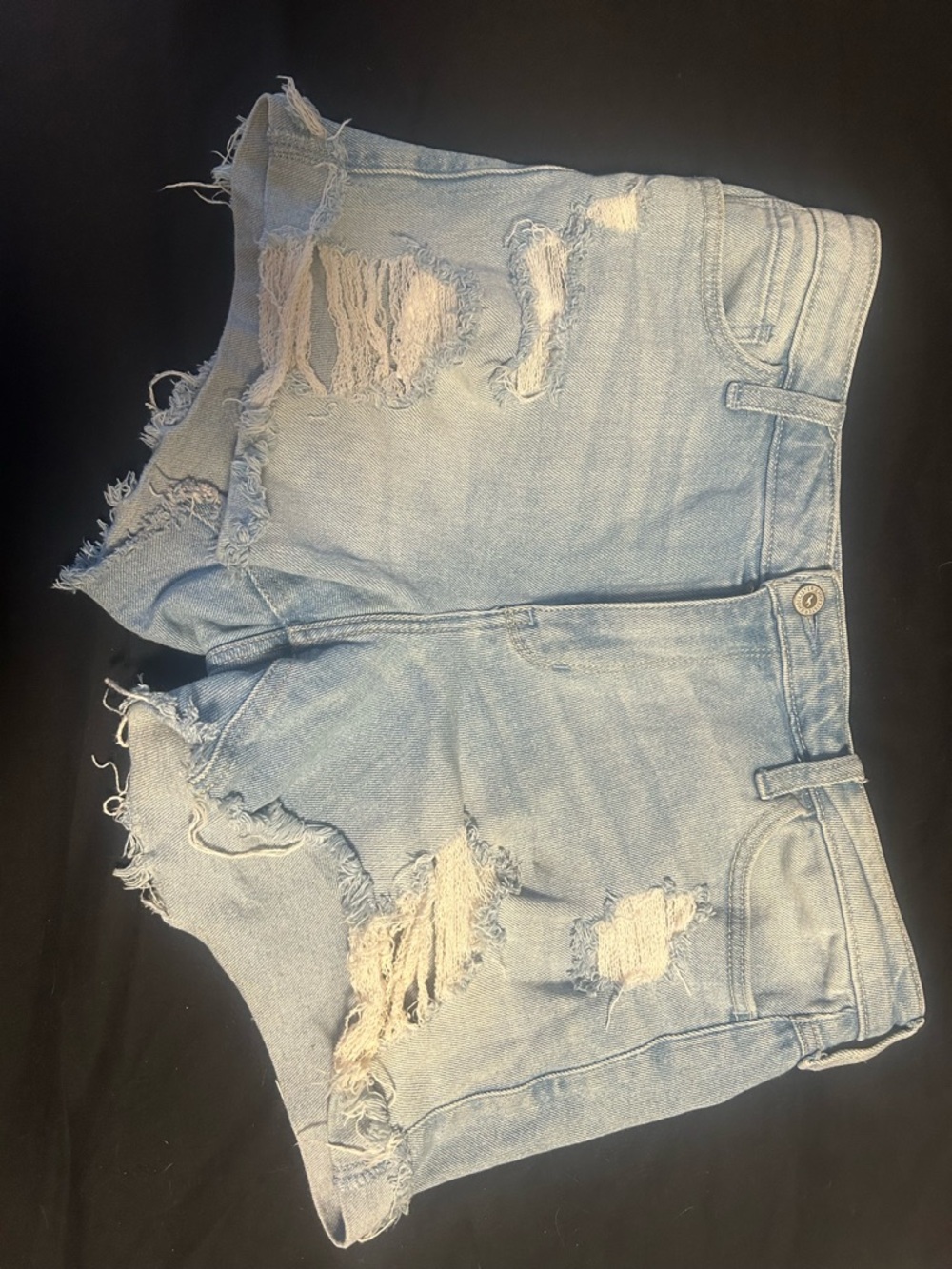 Hollister Light Blue Distressed Denim Women’s Shorts